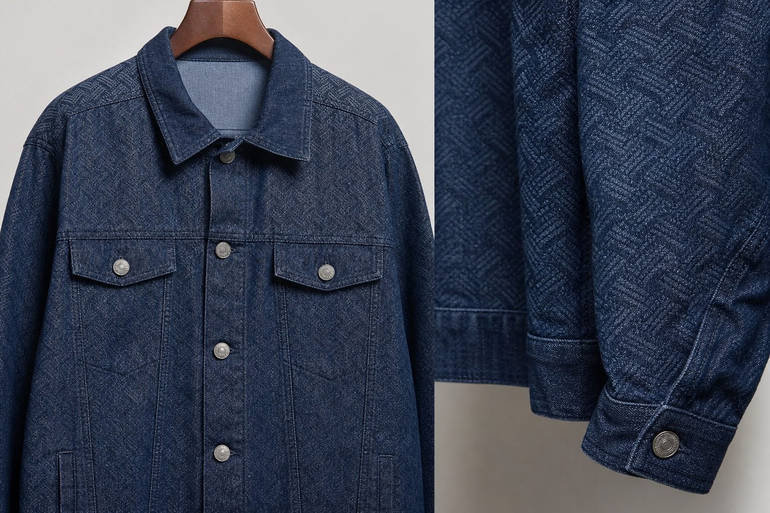 Jacquard denim fabric for apparel applications