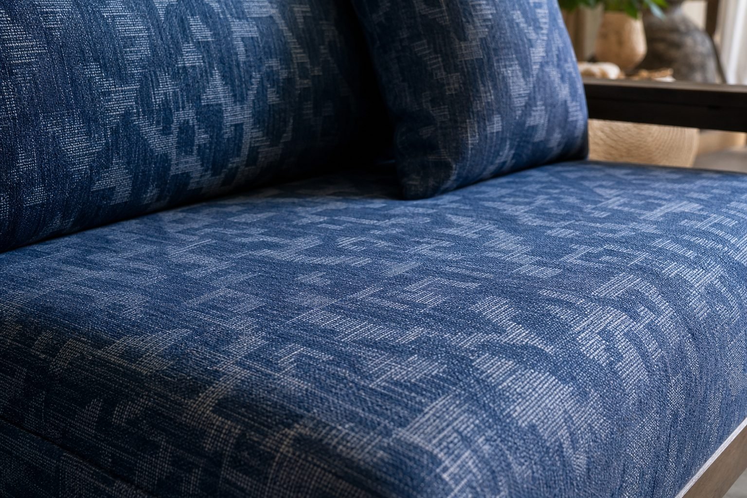 Jacquard denim fabric for home textile applications